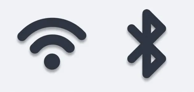 Symbole Wi-Fi i Bluetooth